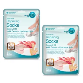 2 Pair Moisturizing Socks Foot Spa Home Treatment Coconut Skin Moisture Dry Feet