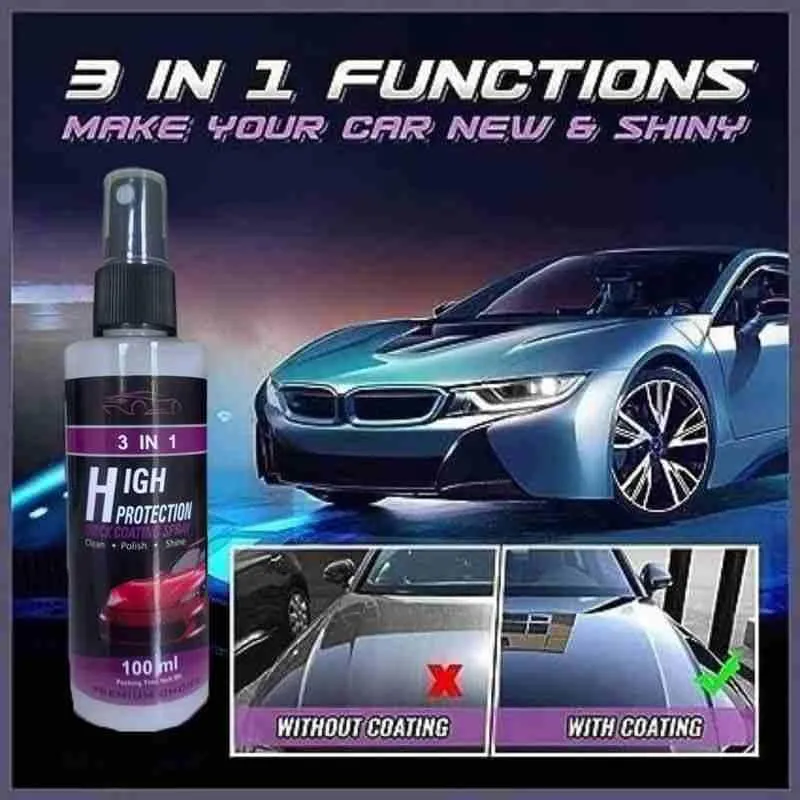3 in 1 High Protection Ceramic Coating Spray - Buy 1 Get 1 Free
