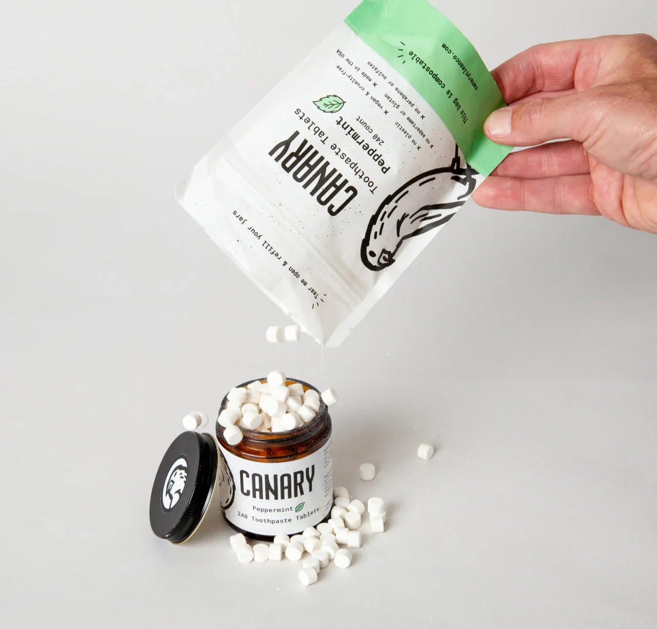 4 Pack Sampler of Canary Toothpaste Tablets by Canary