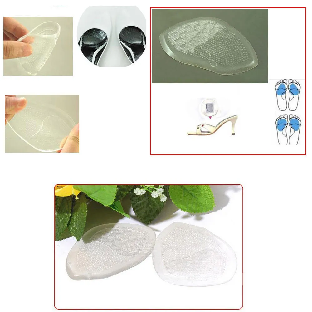 4 Pair Gel Silicone Foot Half Sole Insoles Shoes Care Cushion Pad Insole Comfy