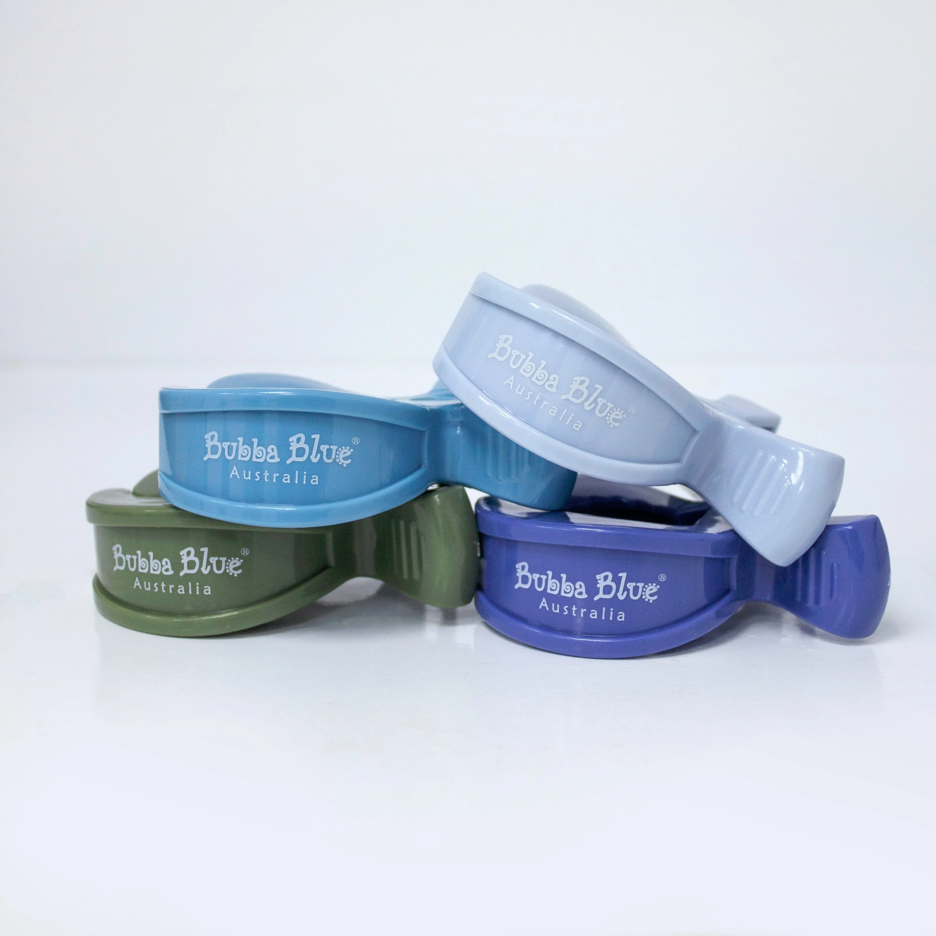 4pk Pram Clips Boy Pack - Dusty Blue/Teal/Navy/Pesto