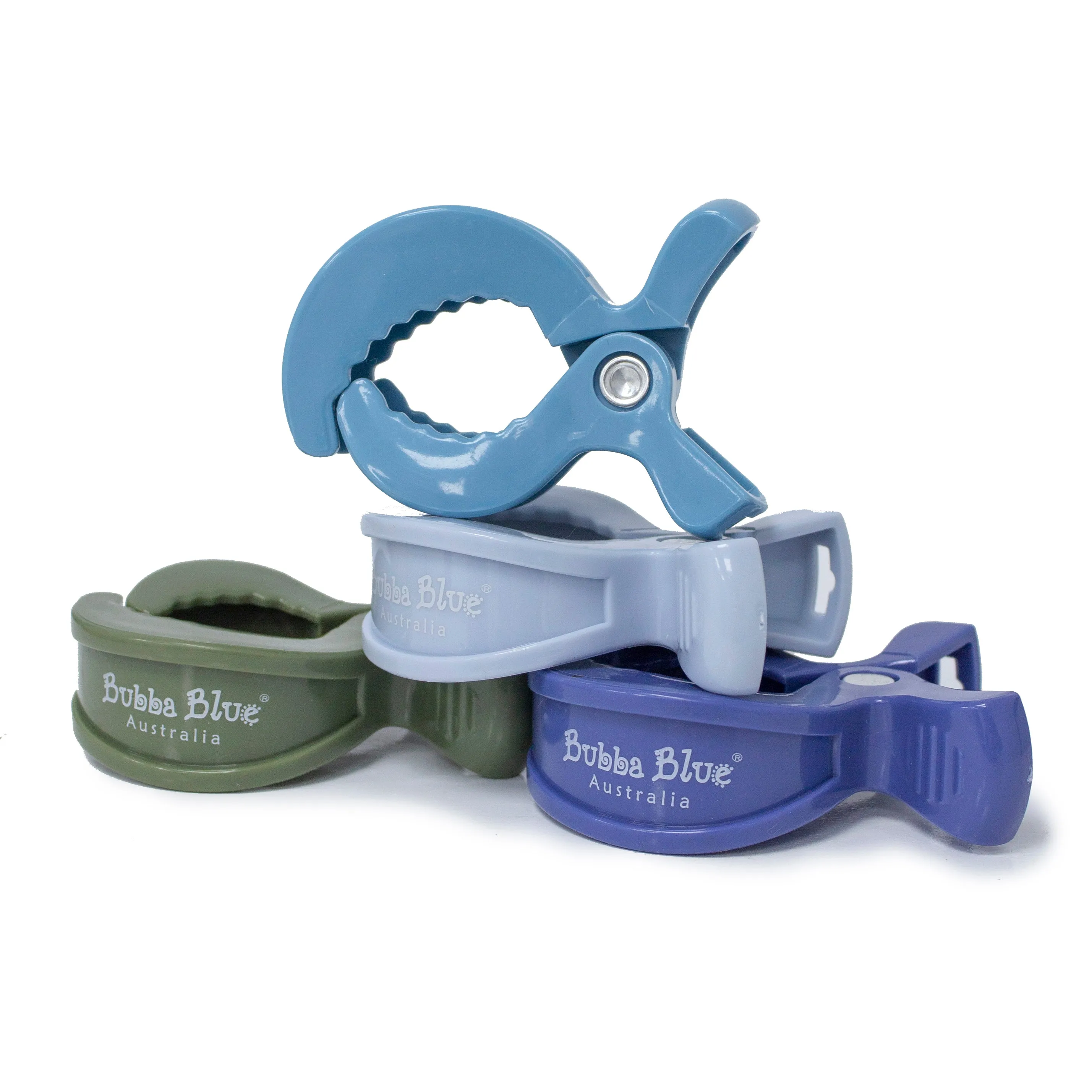4pk Pram Clips Boy Pack - Dusty Blue/Teal/Navy/Pesto