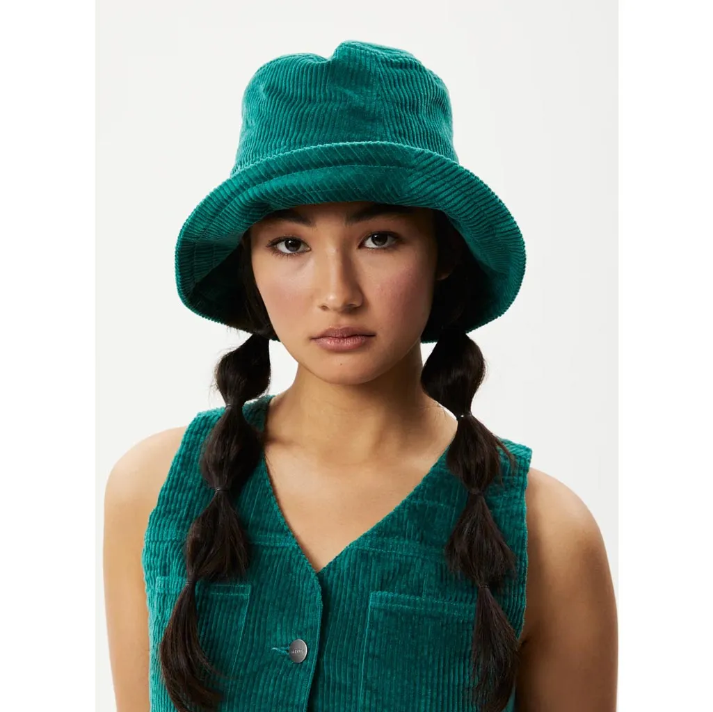 AFENDS UNION CORDUROY WIDE BRIM HAT - EMERALD