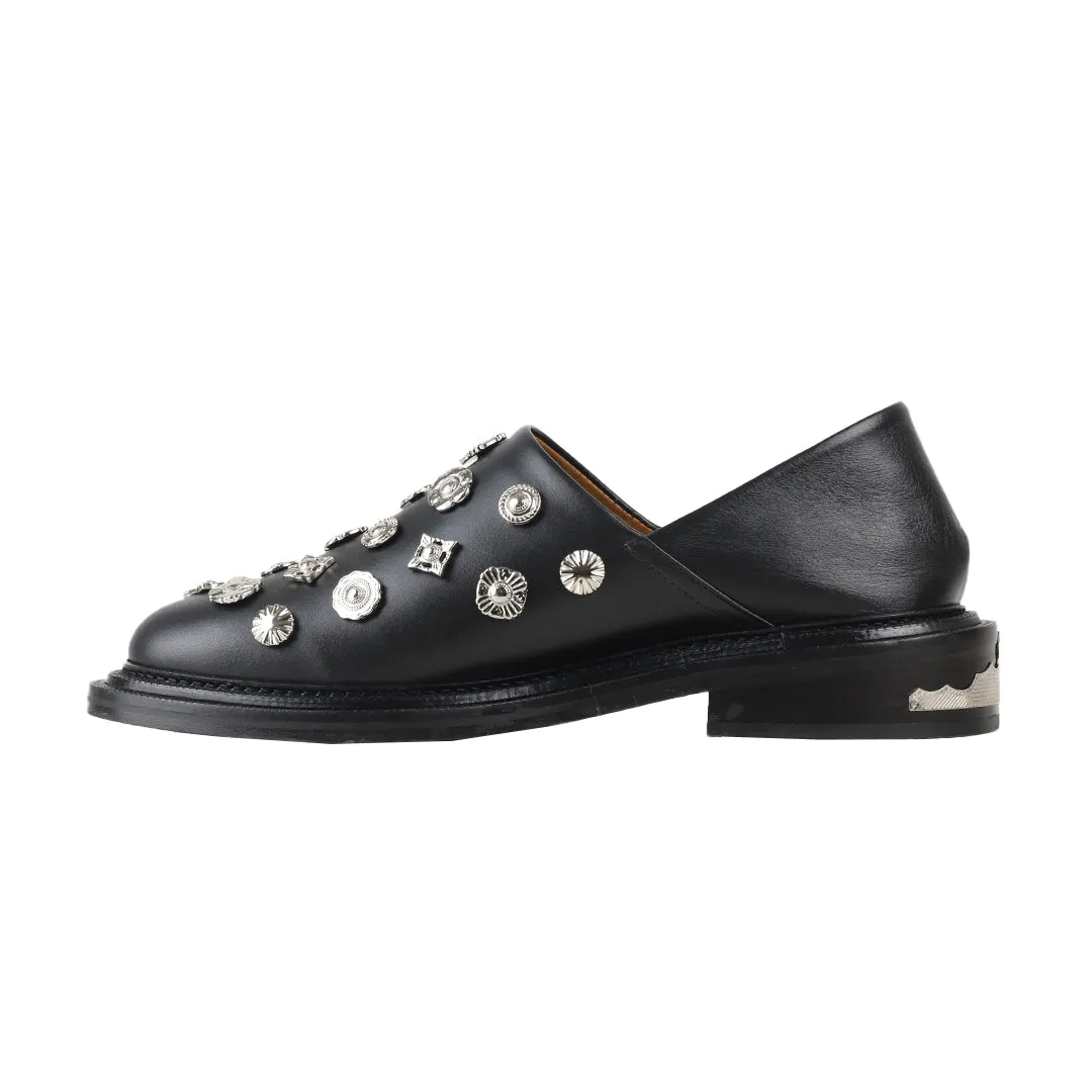 AJ1326 - METAL EYELETS MULES BLACK