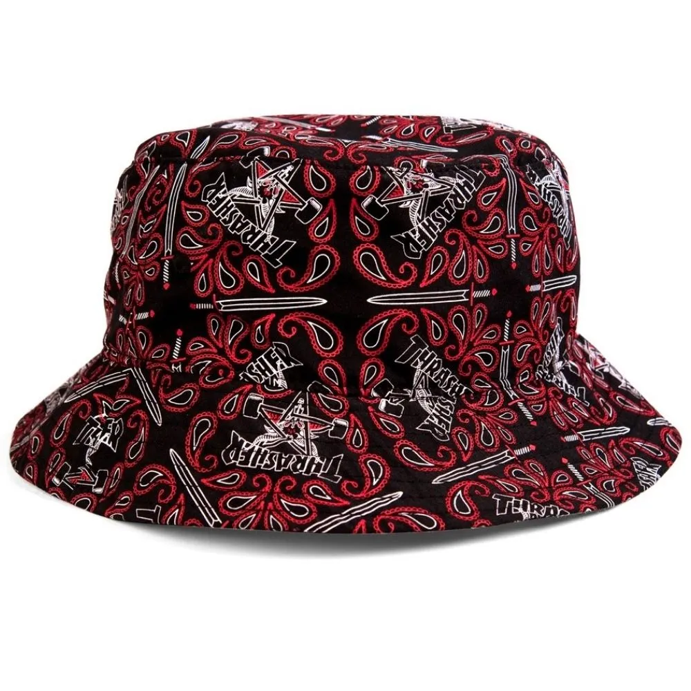 Bandana Bucket Hat Black/ Red