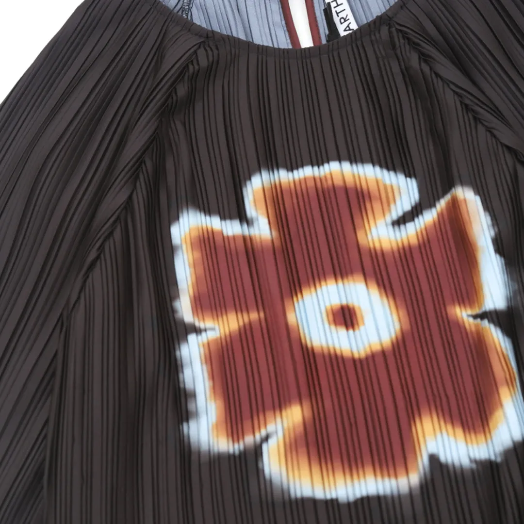 BOX PLEAT RAGLAN TOP BURNING FLOWER