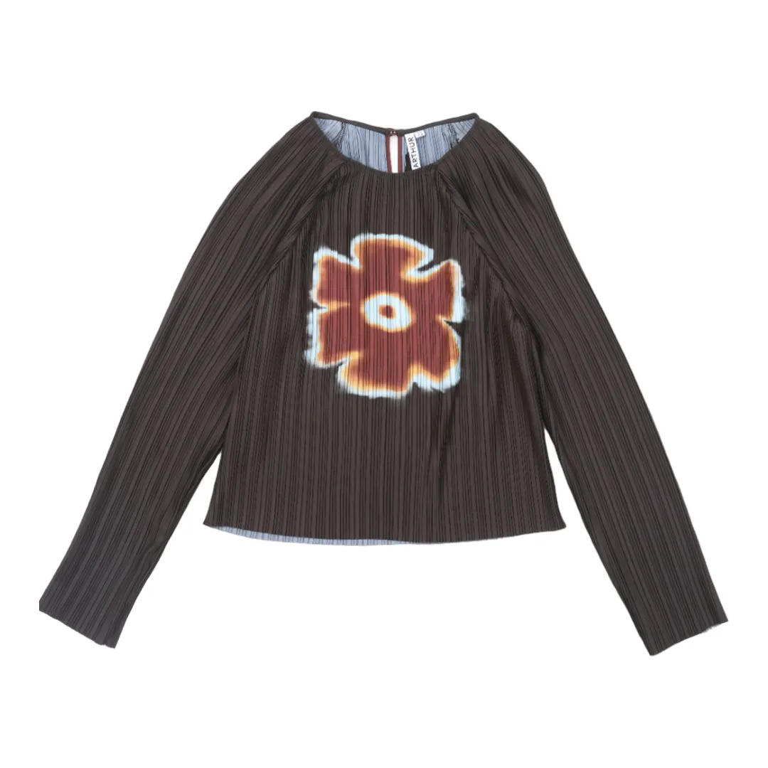 BOX PLEAT RAGLAN TOP BURNING FLOWER
