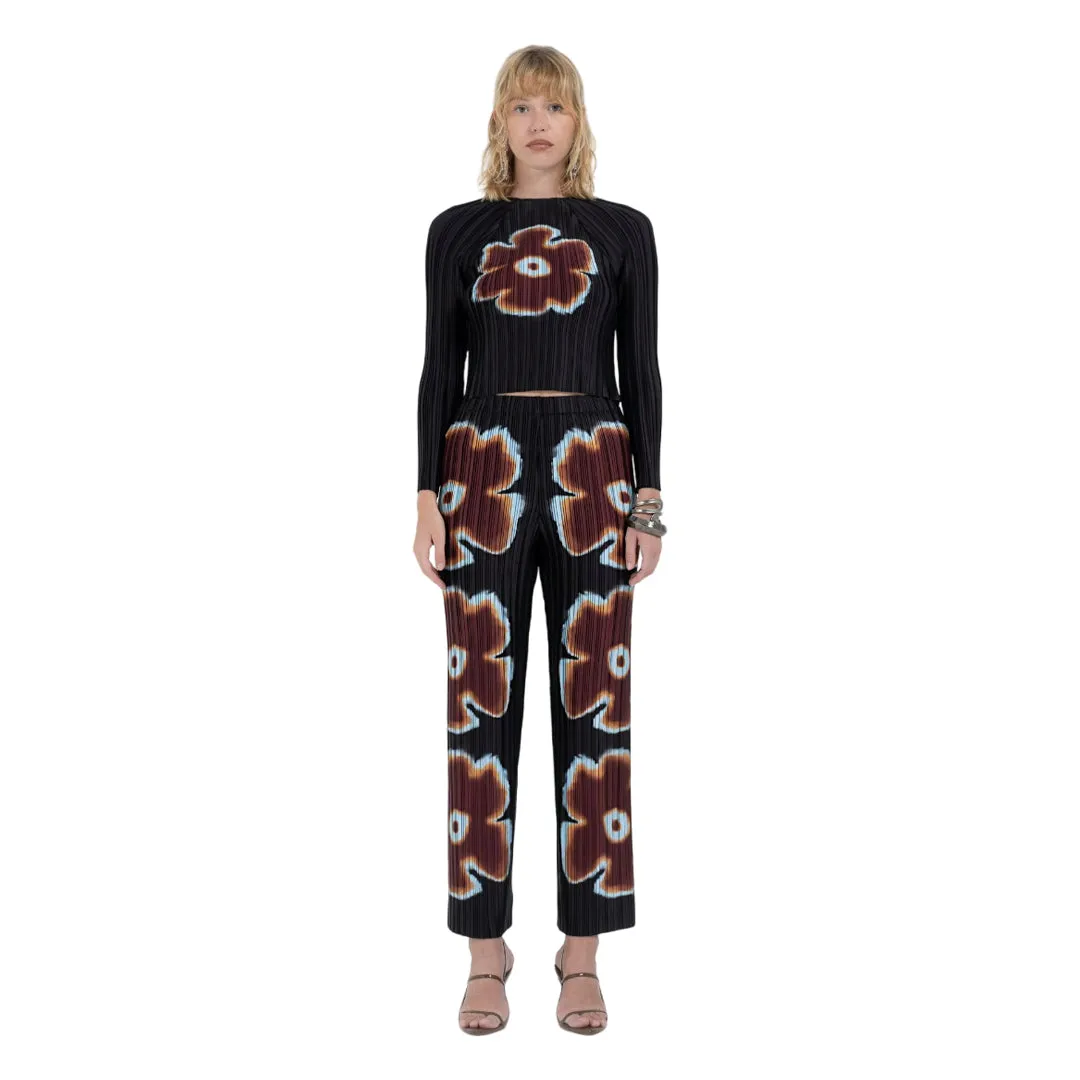 BOX PLEAT STRAIGHT PANT BURNING FLOWER