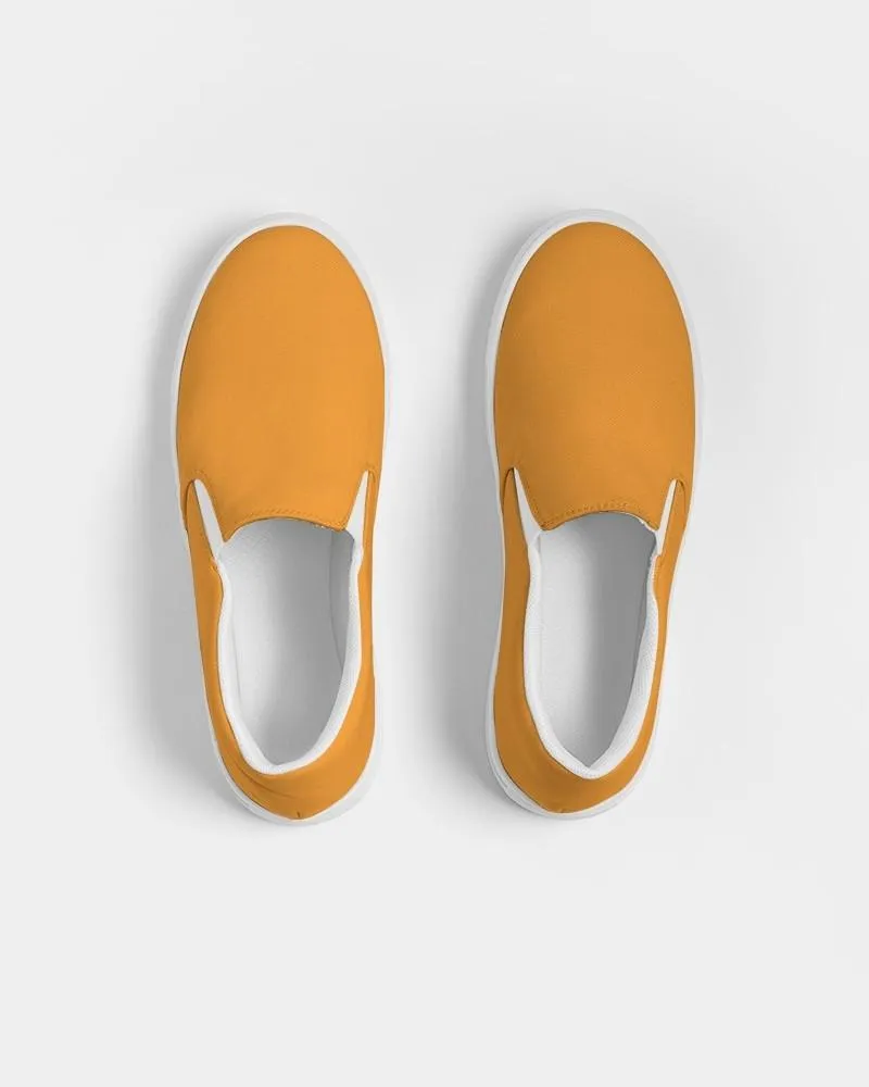 Bright Orange Slip-On Canvas Sneakers | Women's | Bright Pure Orange | C0M50Y100K0