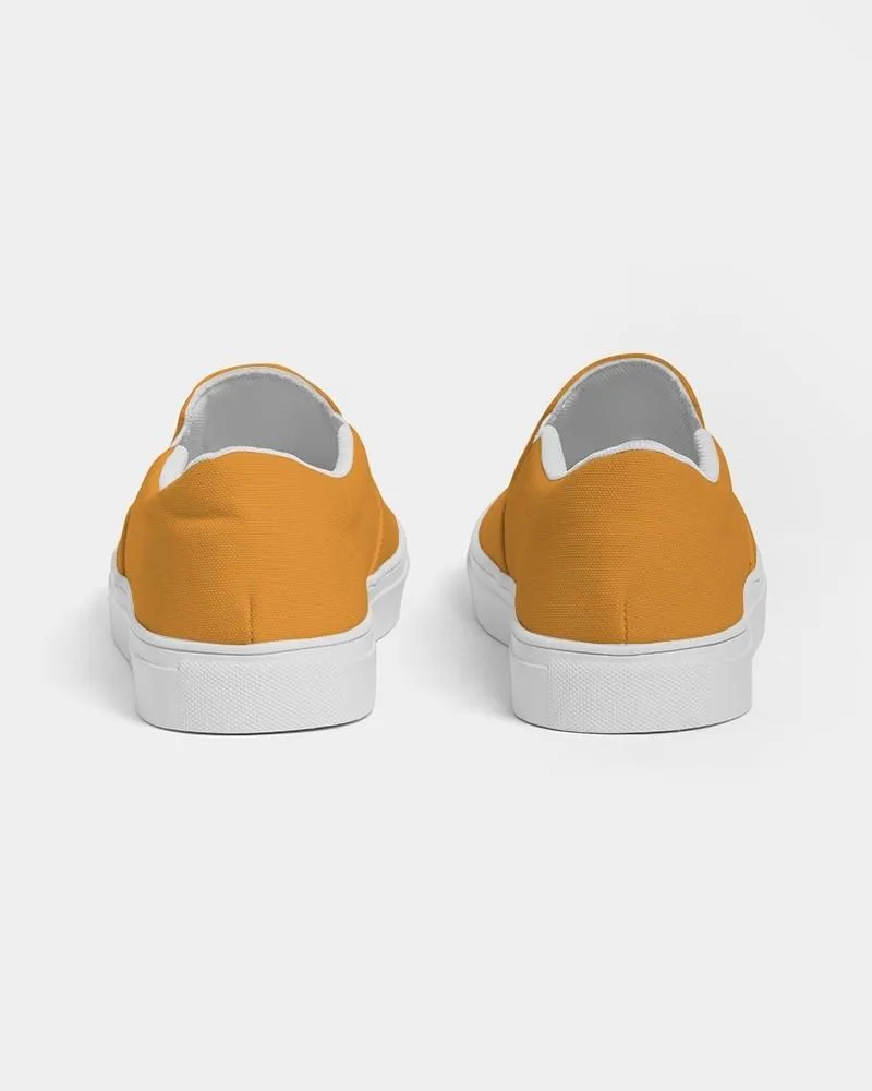 Bright Orange Slip-On Canvas Sneakers | Women's | Bright Pure Orange | C0M50Y100K0