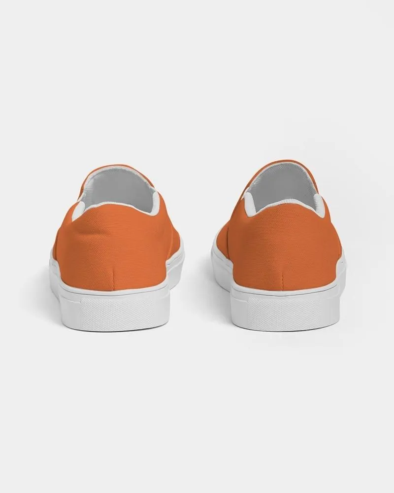 Bright Orange Slip-On Canvas Sneakers | Women's | Bright Pure Orange | C0M75Y100K0