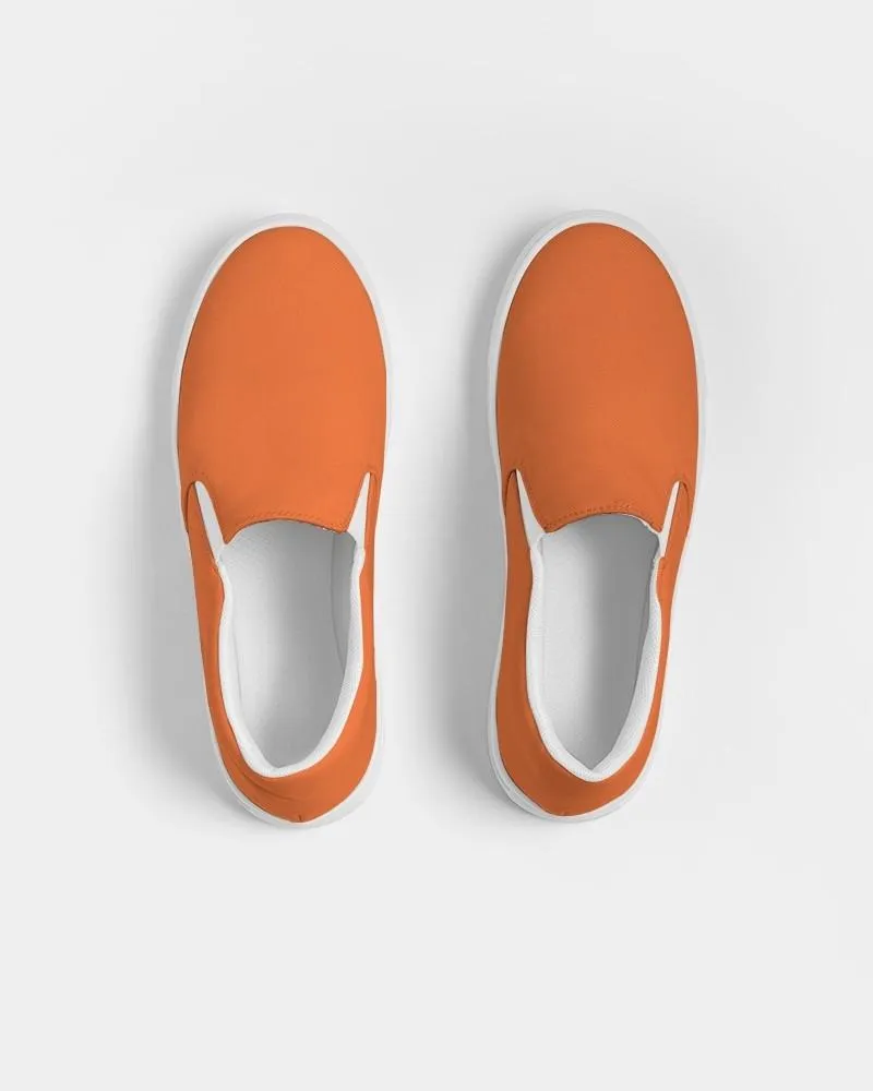 Bright Orange Slip-On Canvas Sneakers | Women's | Bright Pure Orange | C0M75Y100K0