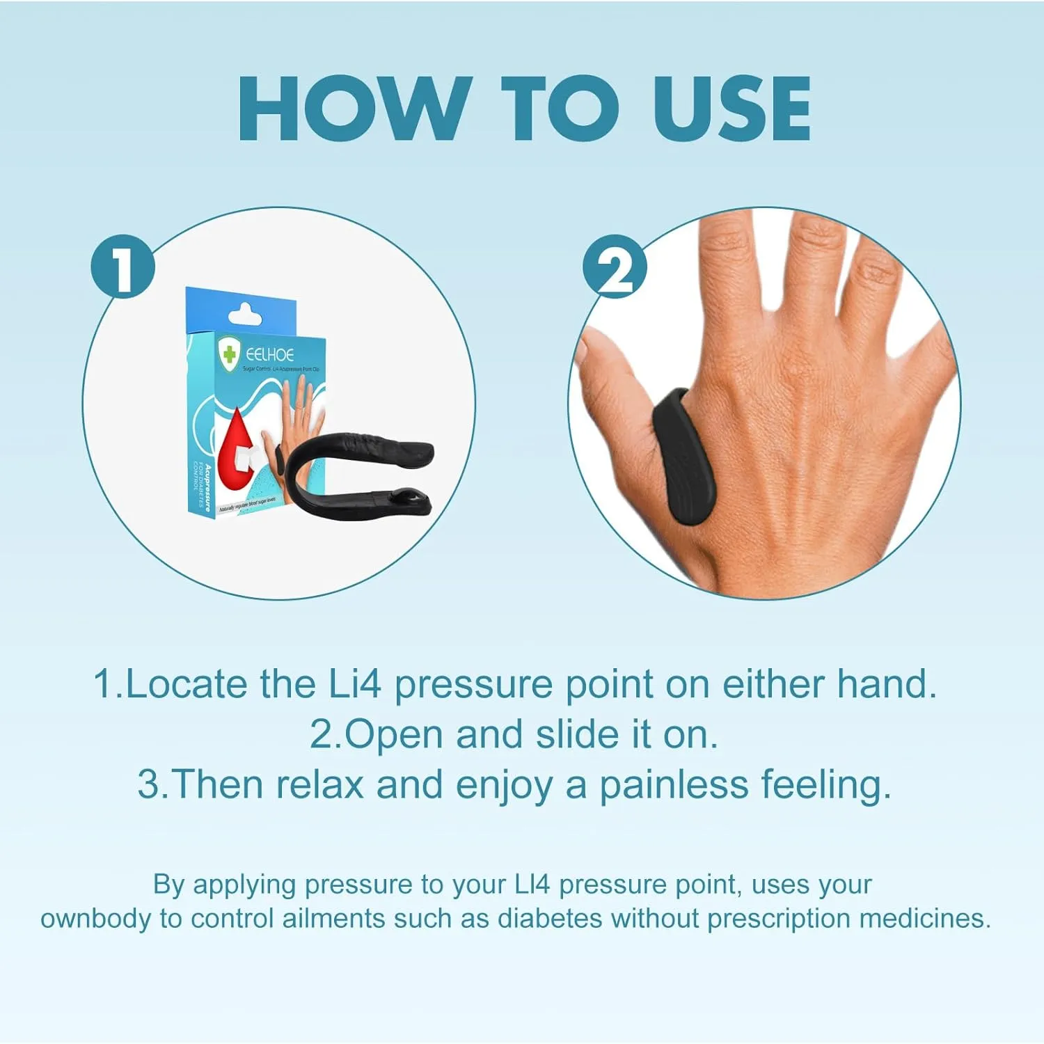 (BUY 1 GET 1 FREE) GlucoGrip Sugar Control LI4 Acupressure Point Clip