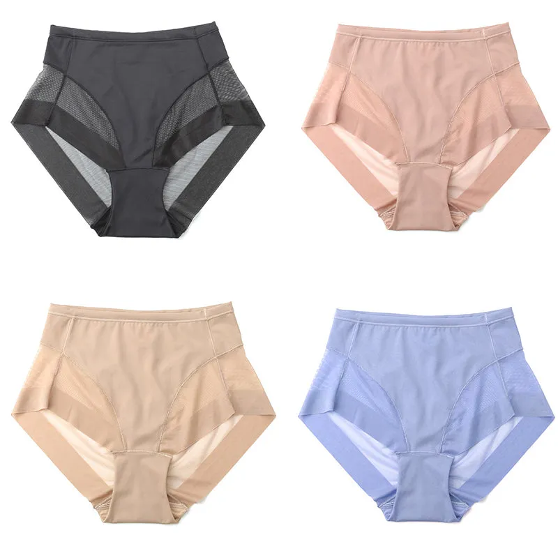Buy 3 get 1 free (4 pieces)High Waist Ice Silk Seamless Shaping Briefs