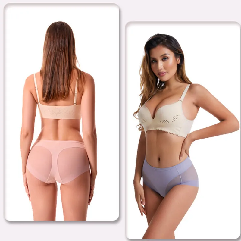 Buy 3 get 1 free (4 pieces)High Waist Ice Silk Seamless Shaping Briefs