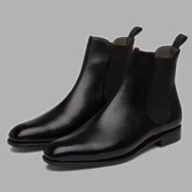 Chelsea Boot in Black Box Calf Leather