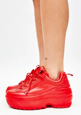 Cherry Rec League Platform Sneakers