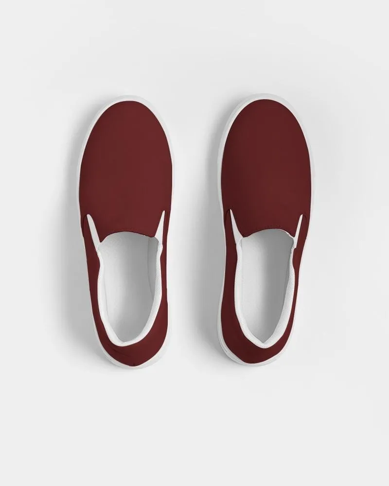 Dark Red Slip-On Canvas Sneakers | Men's | Dark Pure Red | C0M100Y100K80