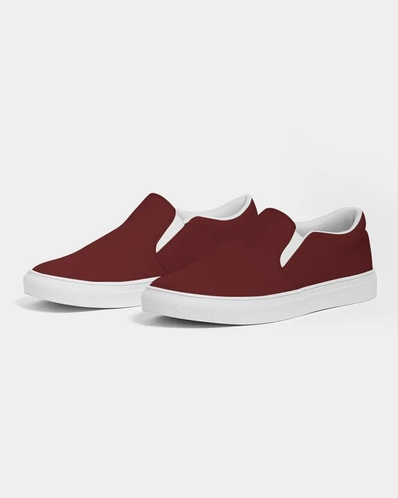 Dark Red Slip-On Canvas Sneakers | Men's | Dark Pure Red | C0M100Y100K80