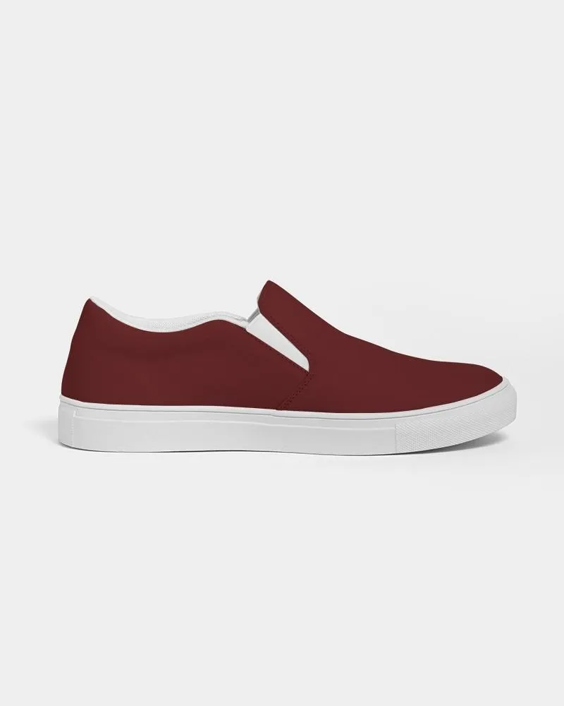 Dark Red Slip-On Canvas Sneakers | Men's | Dark Pure Red | C0M100Y100K80