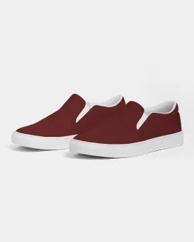 Dark Red Slip-On Canvas Sneakers | Men's | Dark Pure Red | C0M100Y100K80