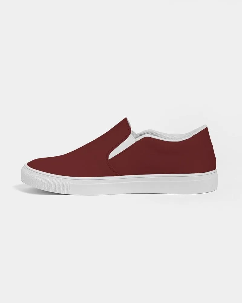 Dark Red Slip-On Canvas Sneakers | Men's | Dark Pure Red | C0M100Y100K80