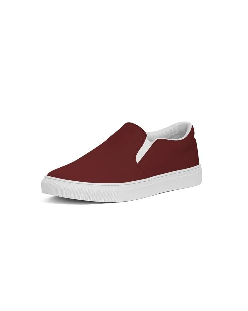 Dark Red Slip-On Canvas Sneakers | Men's | Dark Pure Red | C0M100Y100K80