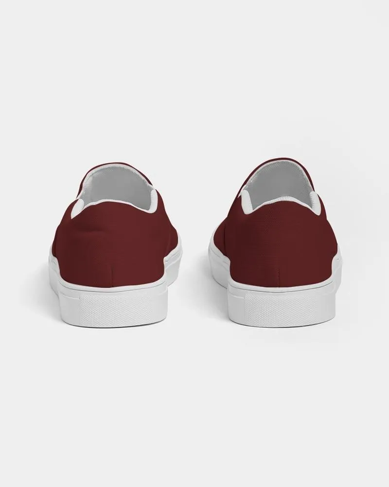 Dark Red Slip-On Canvas Sneakers | Men's | Dark Pure Red | C0M100Y100K80