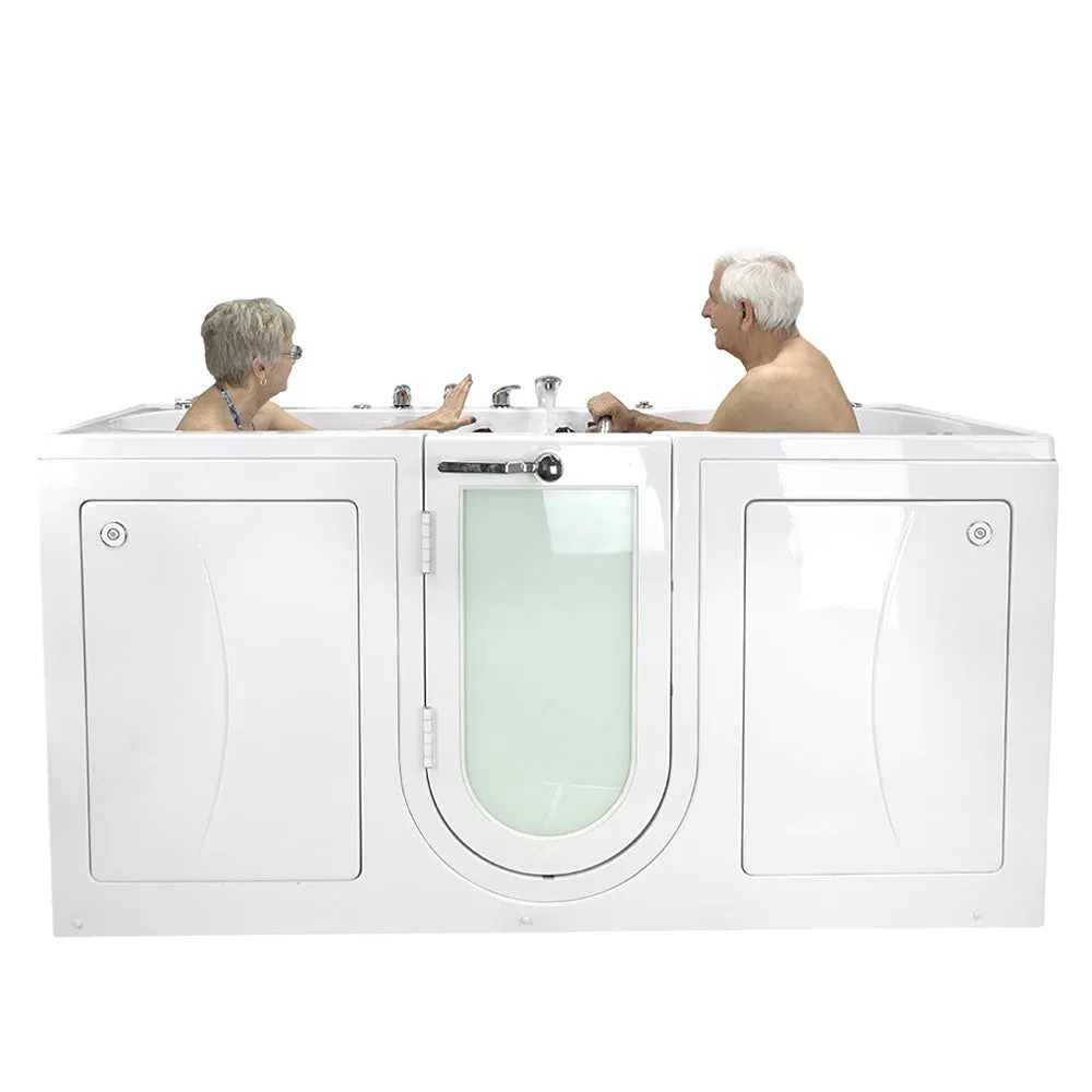 Ella's Bubble Big4Two Seat -Acrylic Outward Swing Door Walk-In Bathtub with Independently Operated Foot Massage (36″W x 80″L)