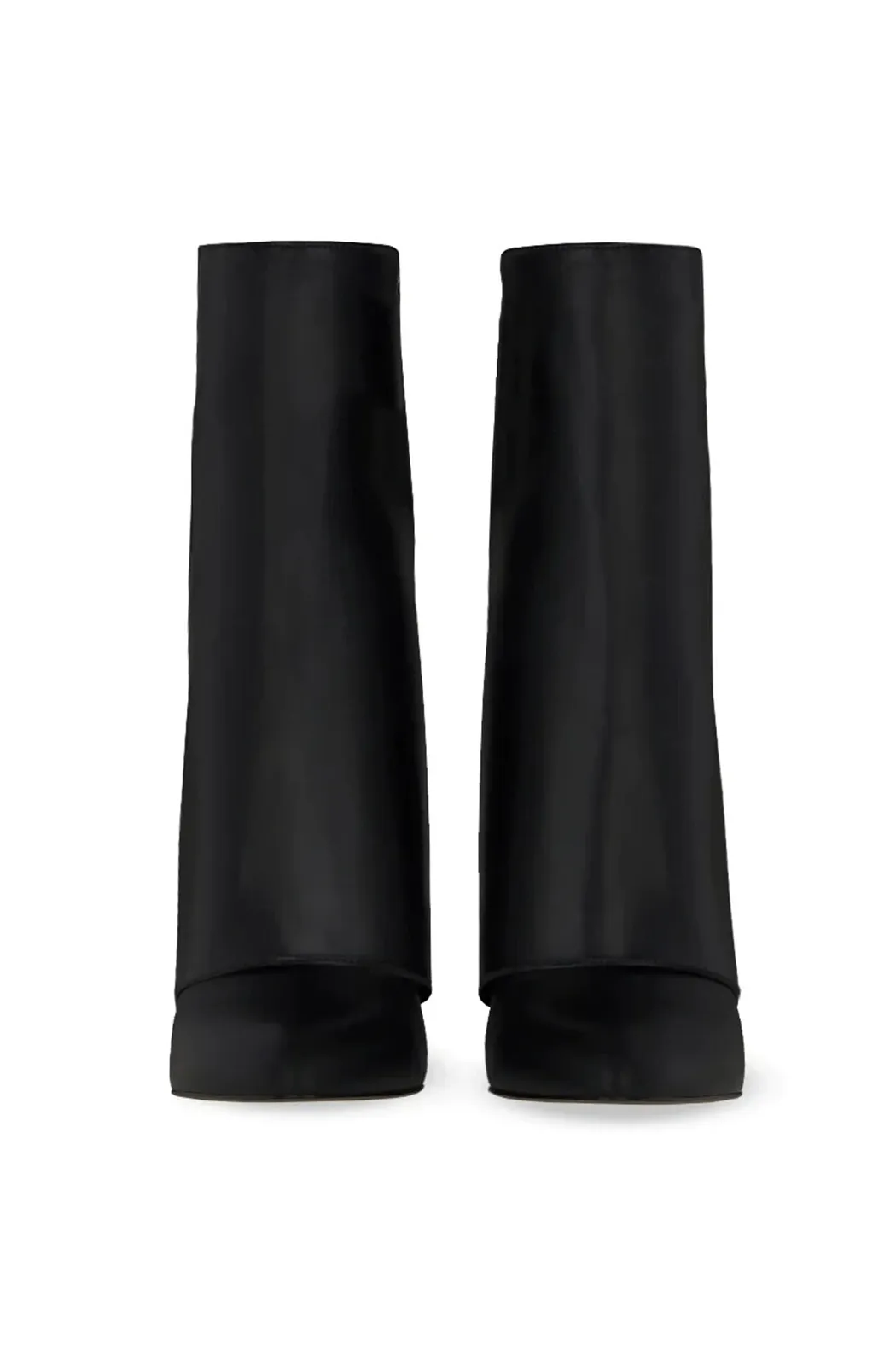 Fold over stilettos pointed toe calf boots