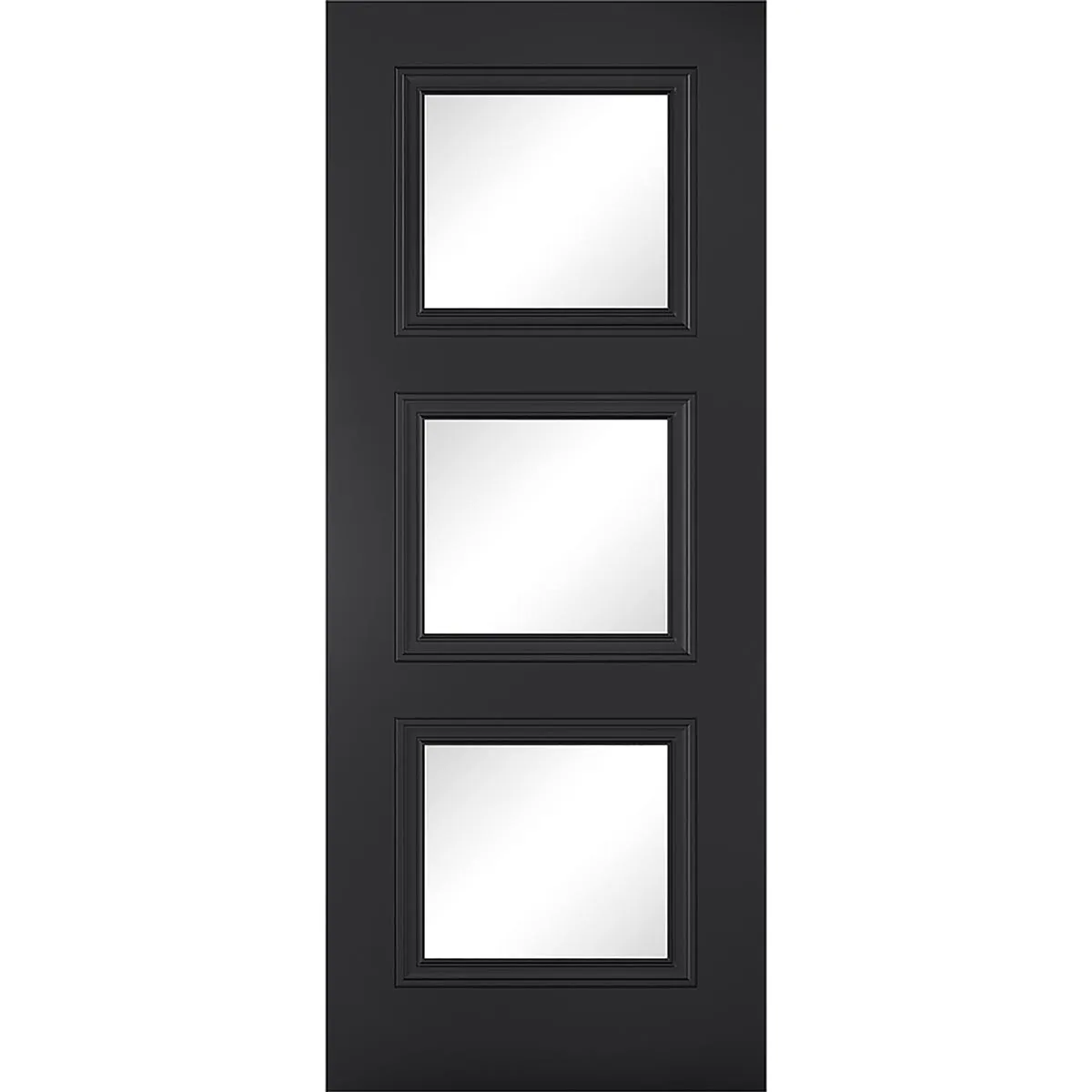Four Folding Doors & Frame Kit - Antwerp 3 Pane Black Primed 2 2 - Clear Glass
