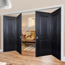 Four Folding Doors & Frame Kit - Arnhem 2 Panel Black Primed 2 2 - Unfinished