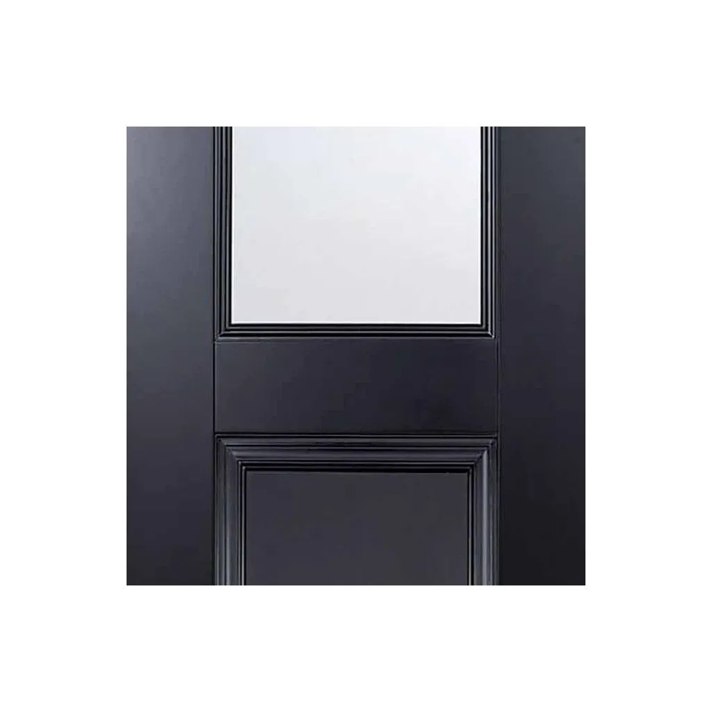 Four Folding Doors & Frame Kit - Arnhem Black Primed 2 2 - Clear Glass - Unfinished