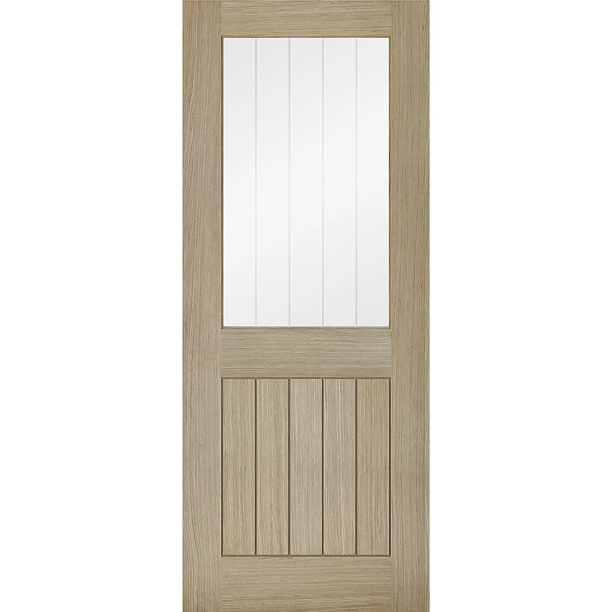 Four Folding Doors & Frame Kit - Belize Light Grey 3 1  - Clear Glass Frosted Lines - Prefinished