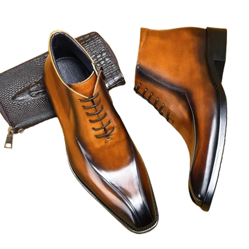 Funki Buys | Boots | Men's Genuine Leather Chelsea Ankle Boot