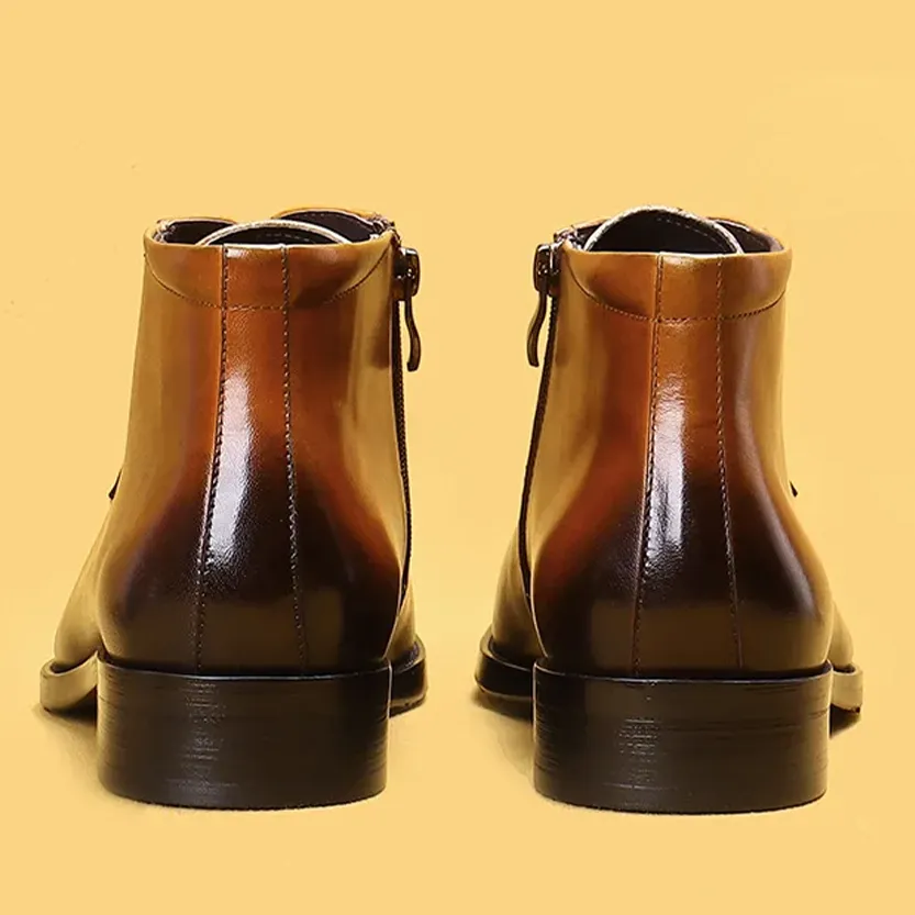 Funki Buys | Boots | Men's Genuine Leather Chelsea Ankle Boot