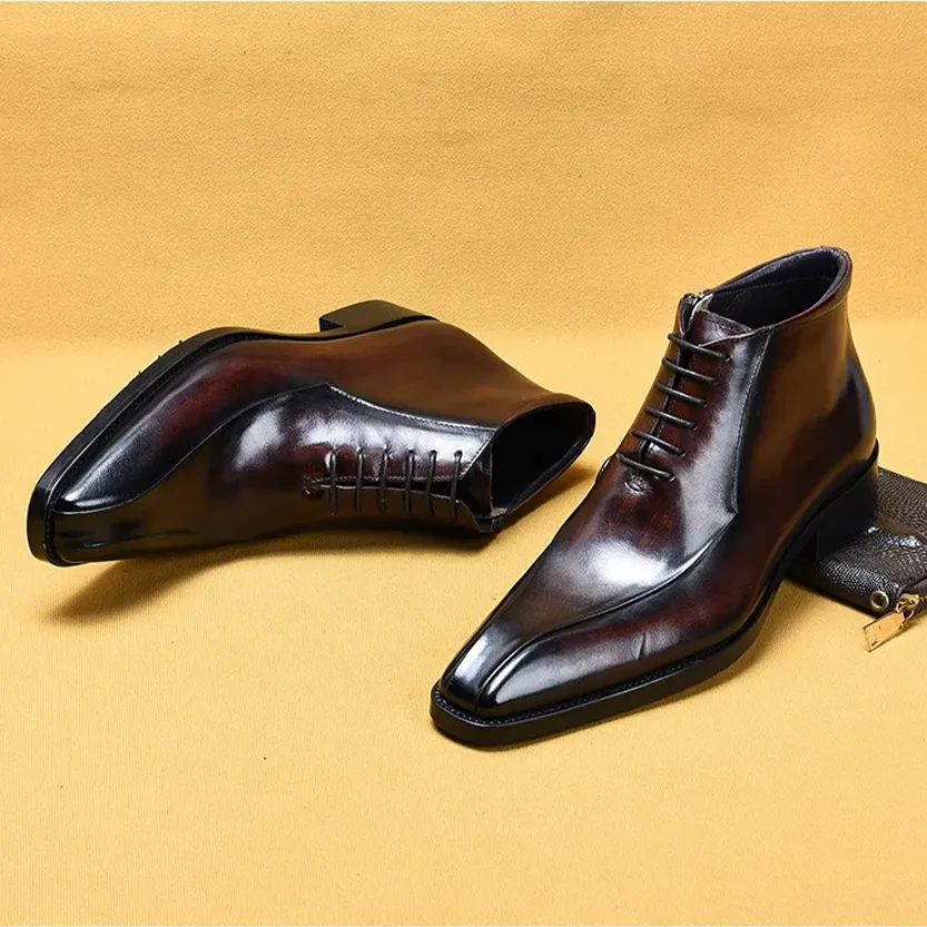 Funki Buys | Boots | Men's Genuine Leather Chelsea Ankle Boot