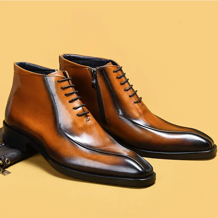 Funki Buys | Boots | Men's Genuine Leather Chelsea Ankle Boot