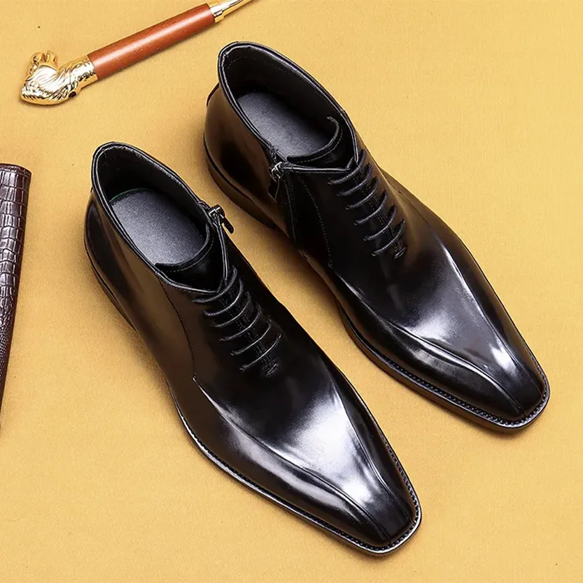 Funki Buys | Boots | Men's Genuine Leather Chelsea Ankle Boot