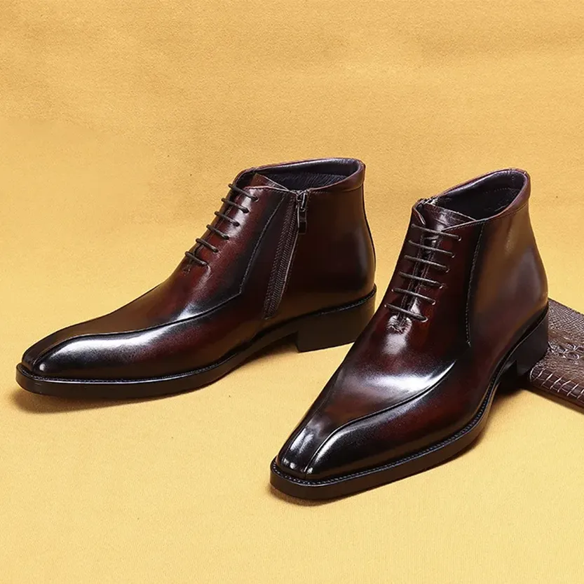Funki Buys | Boots | Men's Genuine Leather Chelsea Ankle Boot