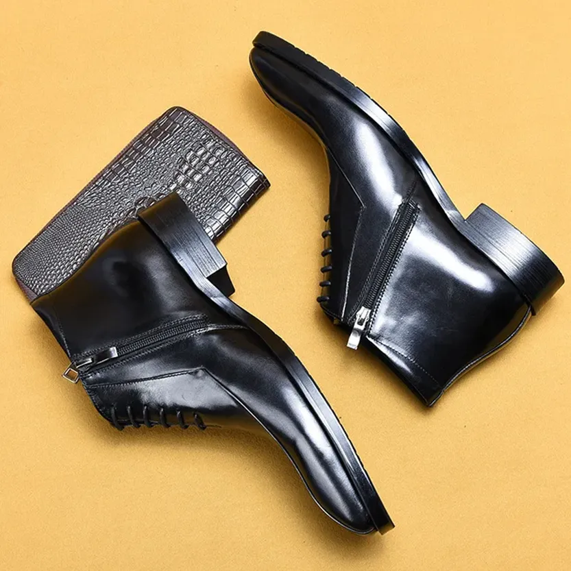 Funki Buys | Boots | Men's Genuine Leather Chelsea Ankle Boot