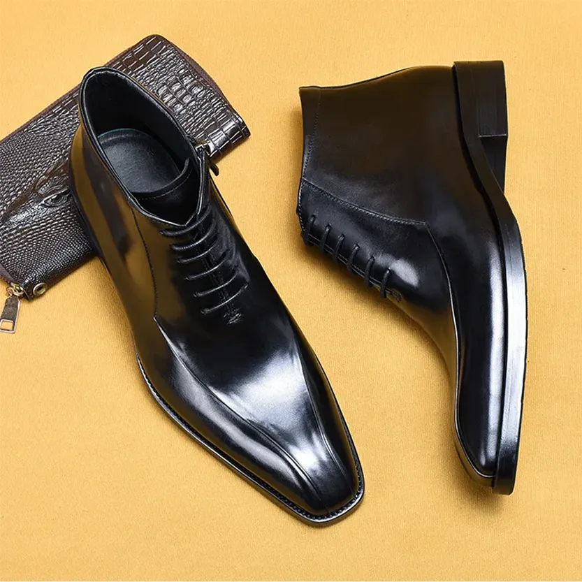Funki Buys | Boots | Men's Genuine Leather Chelsea Ankle Boot