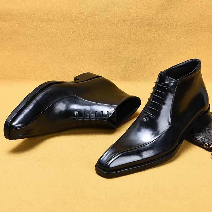 Funki Buys | Boots | Men's Genuine Leather Chelsea Ankle Boot
