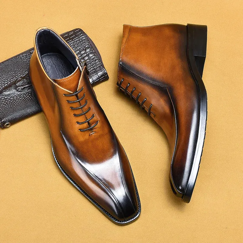 Funki Buys | Boots | Men's Genuine Leather Chelsea Ankle Boot