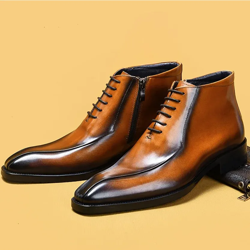Funki Buys | Boots | Men's Genuine Leather Chelsea Ankle Boot