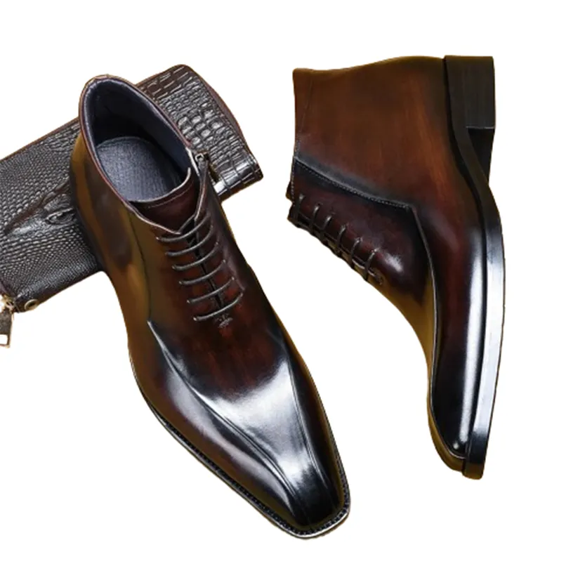 Funki Buys | Boots | Men's Genuine Leather Chelsea Ankle Boot