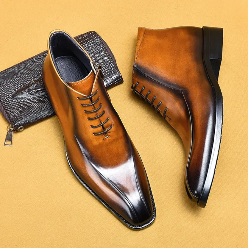 Funki Buys | Boots | Men's Genuine Leather Chelsea Ankle Boot