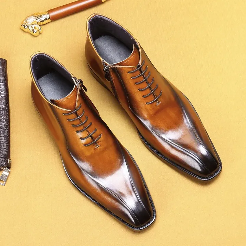 Funki Buys | Boots | Men's Genuine Leather Chelsea Ankle Boot