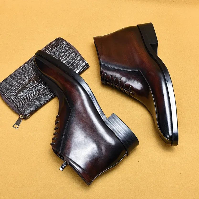 Funki Buys | Boots | Men's Genuine Leather Chelsea Ankle Boot