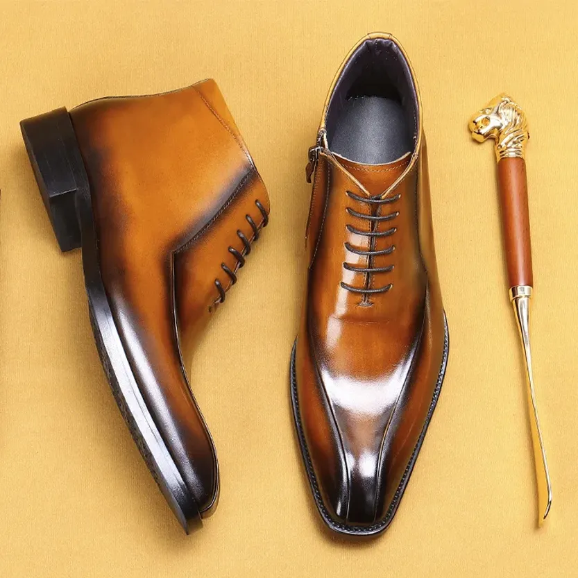 Funki Buys | Boots | Men's Genuine Leather Chelsea Ankle Boot